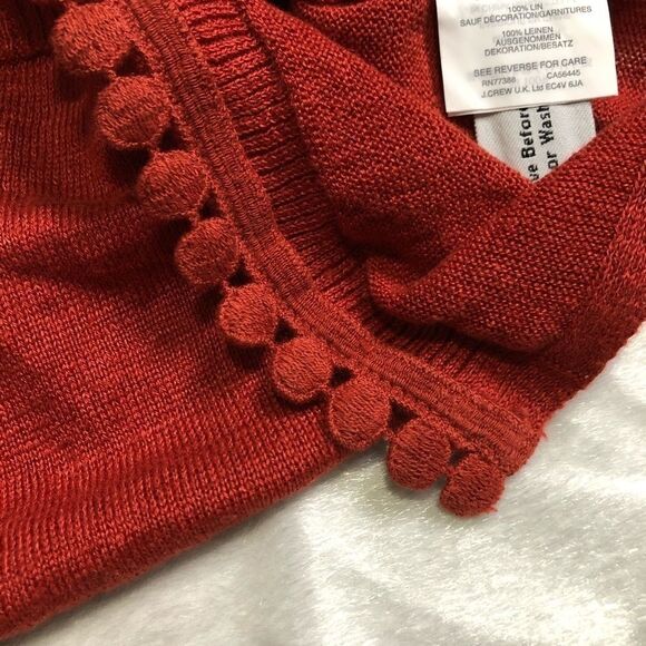 🚨 J. Crew Linen Burnt Orange Knitted Blouse - Picture 4 of 8